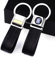 cadtealir stainless steel leather keychain lanyard clips ring for men women: stylish accessories for everyday use logo