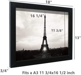 img 1 attached to 🖼️ A3 Poster Frame: Perfectly Fits 11 3/4x16 1/2 inch Photos, Prints, Portraits, or Artwork - 3/4 Inch Wide Hanging Brown Picture Frame