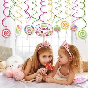 img 2 attached to 🍭 Candy Land Hanging Swirl Decorations - Lollipop Birthday Theme, Sweet Shop Favors & Candyland Party Supplies