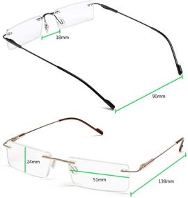 img 2 attached to 👓 Ultra Lightweight Rimless Reading Glasses: Men and Women's 2 Pair Set