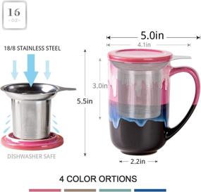 img 3 attached to Cutiset Porcelain Infuser: Enhance Your Tea Experience with Stainless Steel Steeping