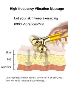 img 2 attached to Массажер-роллер золотой электрический для лица