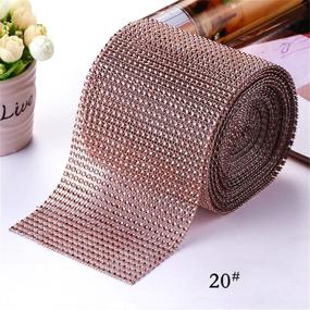 img 2 attached to 💎 USIX 4.75"x10 Yard Roll Glitter Rhinestone Diamond Mesh Ribbon for DIY Wedding Decoration