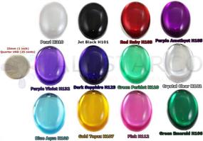 img 3 attached to 💎 4 Pieces of Large Flat Back Oval Acrylic Cabochons - Red Ruby H103 Rhinestones with Plastic Gems for Crafts, Costumes, Card Invitations, Jewelry, and Cosplay