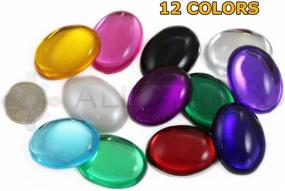 img 1 attached to 💎 4 Pieces of Large Flat Back Oval Acrylic Cabochons - Red Ruby H103 Rhinestones with Plastic Gems for Crafts, Costumes, Card Invitations, Jewelry, and Cosplay