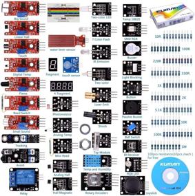 img 4 attached to 🤖 kuman 37-в-1 набор для начинающих проектов робототехники с уроками для Arduino Raspberry Pi Sensor Kit, совместимый с Arduino RPi 3 2 Model B B+ K5