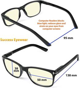 img 2 attached to 👓 2-Pack Computer Glasses: Anti-Glare, Anti-Reflection, Stylish Frames for Men and Women with Comfortable Spring Hinges