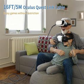 img 3 attached to 🔌 Кабель Oculus Quest 2 Link - 16FT USB C 3.2 Gen1 Nylon Braided | Кабель с высокой скоростью передачи данных и быстрой зарядкой для VR-гарнитуры и игровых ПК