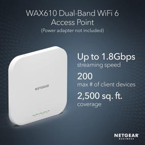 img 3 attached to 📶 NETGEAR WAX610 Беспроводная точка доступа - Двухдиапазонный AX1800 WiFi 6 Скорость, до 250 клиентских устройств, 1 х 2.5G порт Ethernet LAN, 802.11ax, Удаленное управление через Insight, PoE+ или дополнительный адаптер питания (опционально)