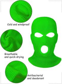 img 1 attached to 🏂 Syhood 3-Piece Full Face Cover Winter Outdoor Sport Knitted Balaclava Headwrap Set - Ideal for Skiing and Cold Weather Activities