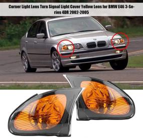 img 2 attached to 🟡 Aramox Corner Light Lens, Pair of Yellow Lens Corner Light Covers - Ideal Fit for BMW E46 3-Series 4DR 2002-200