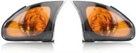 🟡 aramox corner light lens, pair of yellow lens corner light covers - ideal fit for bmw e46 3-series 4dr 2002-200 logo
