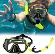 🤿 adult verniflloga snorkel set - dry top snorkeling gear with impact resistant anti-fog tempered glass panoramic scuba diving mask - easy breathing underwater for snorkeling and swimming logo