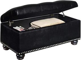 img 2 attached to Convenience Concepts Designs4Comfort 7th Avenue Storage Ottoman, Black: Organize and Relax in Style