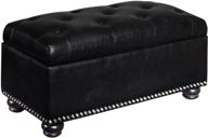 convenience concepts designs4comfort 7th avenue storage ottoman, black: organize and relax in style логотип