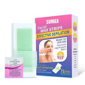 img 4 attached to 🧖 72 Strips Facial Wax Strips for Quick & Easy Hair Removal: Lady's Small Wax Strips for Eyebrows, Upper Lip, and Chin + Bonus 4 Calming Oil Wipes