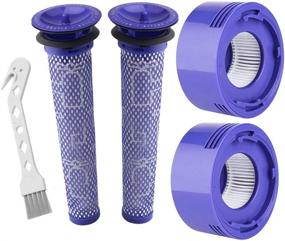 img 4 attached to Lemige Replacement Filters for Dyson V7, V8 Animal and Absolute Cordless Vacuum - Set of 4 (2 Pre-Filters, 2 Post-Filters) - Replaces Part 965661-01 and 967478-01