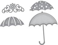 enhance your crafting projects with spellbinders in-035 shapeabilities die template, umbrella trio! logo