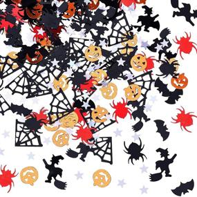 img 4 attached to Halloween Confetti Glitter with Pumpkins, Spiders, Bats, Witches, Spider Webs, and Five-Pointed Stars - Table Decoration for Halloween Party