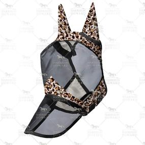 img 3 attached to 🐎 LumiVista Horse Fly Mask Long Nose with Ears - Full Size (L), UV Protection - Leopard Print for Horses