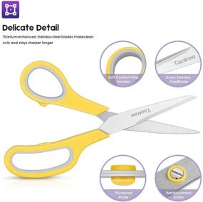 img 1 attached to 🖇️ Taotree 8-Inch Stainless Steel Scissors Bulk Pack - 20-Pack of Multipurpose Scissors with Soft Comfort-Grip Handles for School, Office, and Home - Ideal High/Middle School Classroom Scissors Supplies