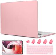 🎀 twol cute hard shell case + keyboard cover + screen protector for new macbook pro 13 inch model a2338 m1 a2289 a2251 a2159 a1989 a1706 - baby pink logo