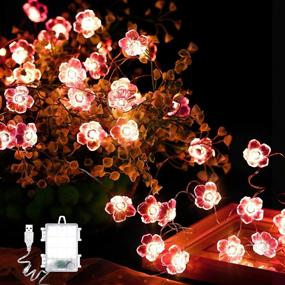 img 4 attached to Mushroom Butterfly Cherry Blossoms Acorn LED String Lights Lighting & Ceiling Fans in Novelty Lighting