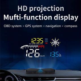 img 2 attached to 🚗 ACECAR Универсальная автомобильная навигация HUD с системой OBD II/GPS – улучшенная версия для Google Map, направления, скорости, предупреждения о превышении скорости, измерения пробега, температуры воды – подходит для всех типов транспортных средств.