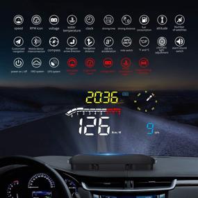 img 3 attached to 🚗 ACECAR Универсальная автомобильная навигация HUD с системой OBD II/GPS – улучшенная версия для Google Map, направления, скорости, предупреждения о превышении скорости, измерения пробега, температуры воды – подходит для всех типов транспортных средств.