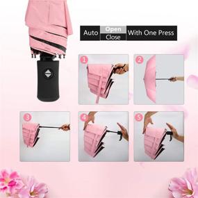 img 1 attached to 🌸 Sakura Blossom Windproof Folding Umbrella with Umbrella Stand
