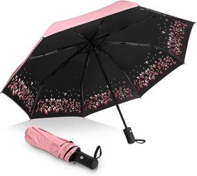 img 4 attached to 🌸 Sakura Blossom Windproof Folding Umbrella with Umbrella Stand