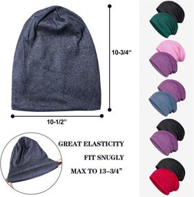 img 3 attached to 🧢 2 Pack Cotton Slouchy Beanie Hats for Women and Men - Chemo Headwear Caps by Senker