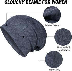 img 2 attached to 🧢 2 Pack Cotton Slouchy Beanie Hats for Women and Men - Chemo Headwear Caps by Senker