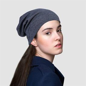 img 1 attached to 🧢 2 Pack Cotton Slouchy Beanie Hats for Women and Men - Chemo Headwear Caps by Senker