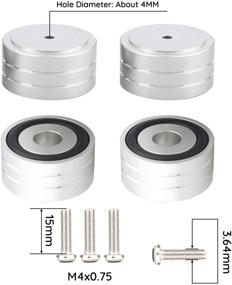 img 2 attached to Премиум 4 шт. аудио изоляционные ножки для динамиков HiFi 40x20MM: защита пола от вибраций из алюминия для акустической системы/сабвуфера/усилителя/CD/AMP/проигрывателя виниловых дисков/DVD-плеера/DAC - серебряные