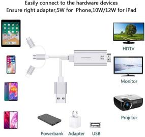 img 2 attached to Адаптер 3-в-1 HDMI кабеля GrayRabbit: Отражение экрана телефона на телевизоре/проекторе в 1080P - Совместим с iPhone 11/X/S8/9/Note/8/9 и устройствами на Android (Серебристый)