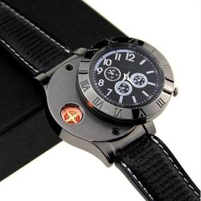 img 3 attached to ⌚🔥 Findtime Men USB Rechargeable Cigarette Cigar Lighter Watch: Windproof Flameless, Designer Wristwatch with Novelty Cool Lighters