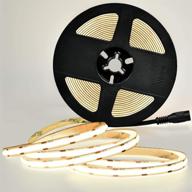 flexible cob led strip lights - 480 leds/m 1m/3.28ft dc12v 4000k cri 90+ - ideal for home, bedroom, kitchen decoration & diy lighting - includes 9w power supply - dc 12v 1m/3.28ft логотип