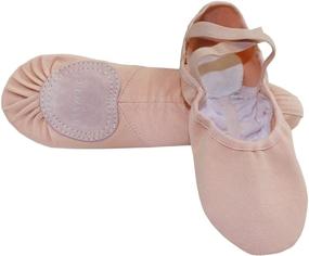 img 4 attached to 🩰 Danzcue Adult Ballet Slipper: Enhance Flexibility with Stretch Canvas and Split Sole