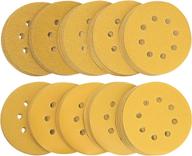 🔍 100 pcs vfine 5 inch 8 hole sanding discs - hook and loop sanding sheets for orbital sander - assorted grits 60/80/120/150/180/220/320/400/600/800, high-quality sandpaper logo