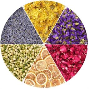 img 4 attached to HAIOPS Dried Flower Soap Scent Kits – Rose Petals, Lavender, Gold Chrysanthemum, Forget-Me-Not, Lemon Slice, Jasmine – Set of 6 Bags