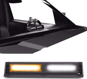 img 4 attached to SpeedTech Lights Striker TIR 2 Head LED Strobe Deck Dash Windshield Mount Light Bar for Police, Security, and Emergency Vehicles - Hazard Flashing Warning Lights with Cigarette Lighter Plug (Amber/Clear)