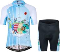 🚴 cycling jersey set for kids with 3d padded shorts - cartoon bike design логотип