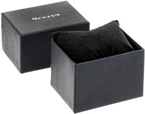 img 1 attached to ⌚ Женские часы Nemesis с цветочным узором угольного оттенка и широким кожаным ремешком и черной циферблатом со сумасшедшими цифрами (модель KVFB108K)