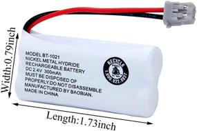 img 3 attached to 🔋 BT-1021 BBTG0798001 Cordless Phone Battery for Uniden BT1021 BT-1025 BT-1008 BT-1016 Empire CPH-515B Handset - Rechargeable 2.4V 300mAh (Pack of 4)