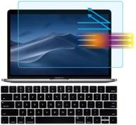 📱 защитная пленка от синего и ультрафиолетового света для экрана macbook pro 15 (модели a1707 и a1990 с touch bar) 2016-2020 гг. с антибликовым покрытием - в комплекте бонусная защитная пленка для клавиатуры - улучшенная защита глаз, блокировка уф-лучей и снижение отпечатков пальцев. логотип