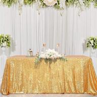 🌟 shimmering gold sequin tablecloth for ceremony, party, halloween - 50x80 inch logo