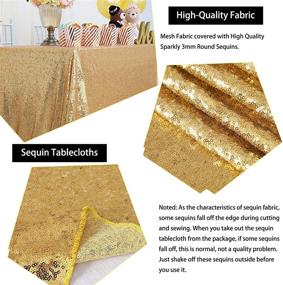 img 2 attached to 🌟 Shimmering Gold Sequin Tablecloth for Ceremony, Party, Halloween - 50x80 Inch