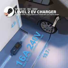 img 3 attached to MEGEAR 2021 Gen2 Updated EV Charger: Level 2 Portable EVSE Charging Station for Home (240V, 16A, 25ft, NEMA 10-30 Plug)