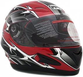 img 2 attached to 🏍️ DOT Street Legal MMG Motorcycle Helmet with Spikes in Red, Medium Size, Comes with 2 Visors: Clear and Smoked Shield